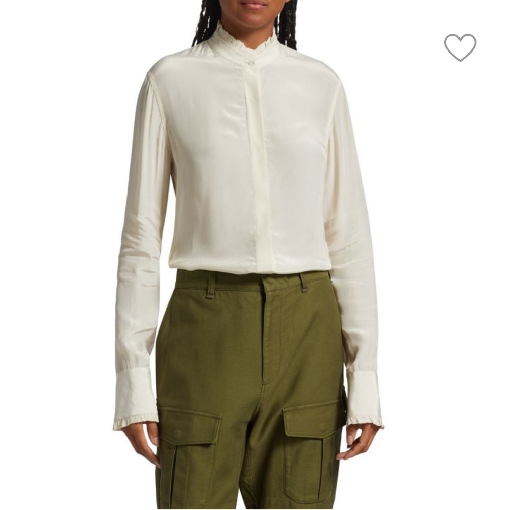NWT Rag & Bone Jordan ruffle top in Ivory
